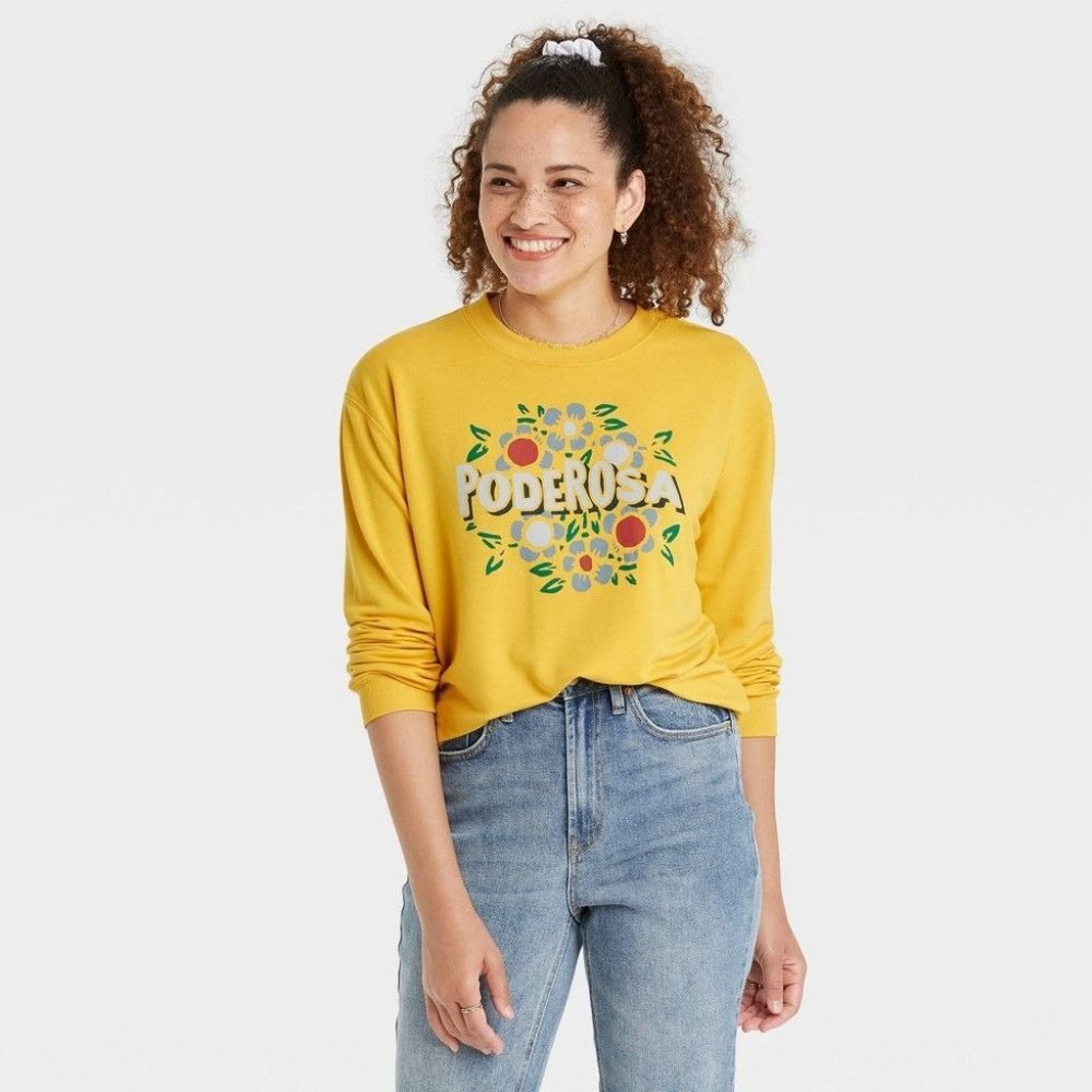Latino Heritage Month Women's Poderosa Sweatshirt - Yellow XL